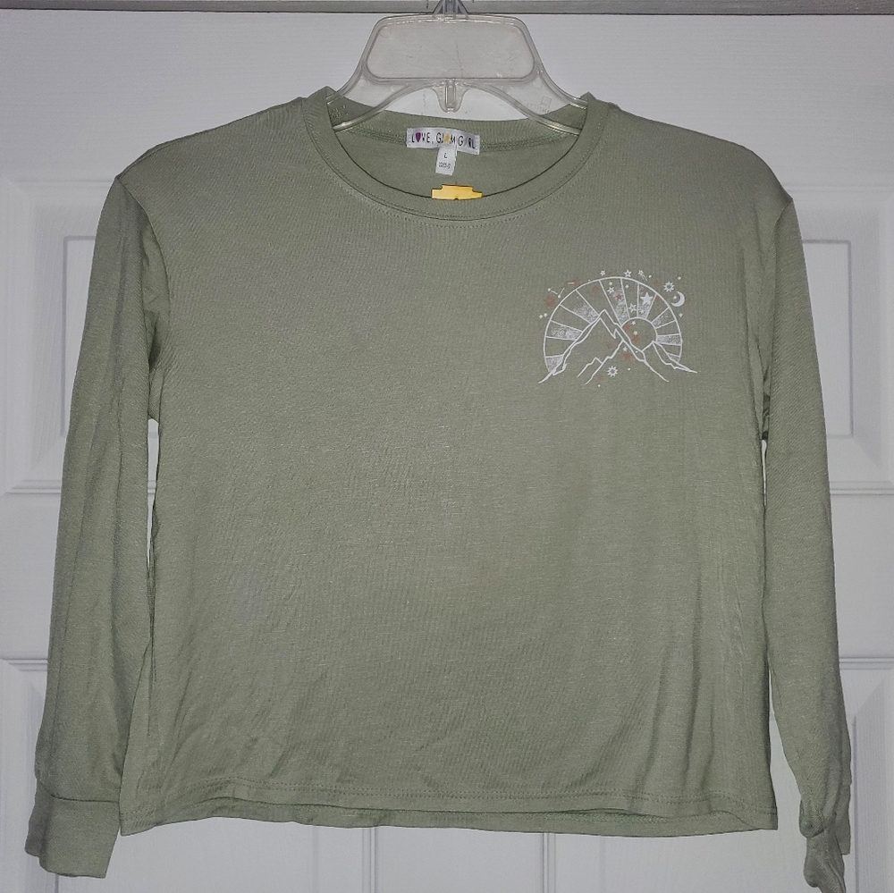 Love Glam Girl crop top tee girl Large nwt